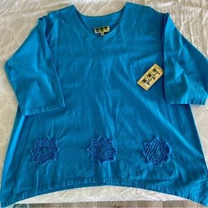 Palm Grove Womens Hippie Style Shirt